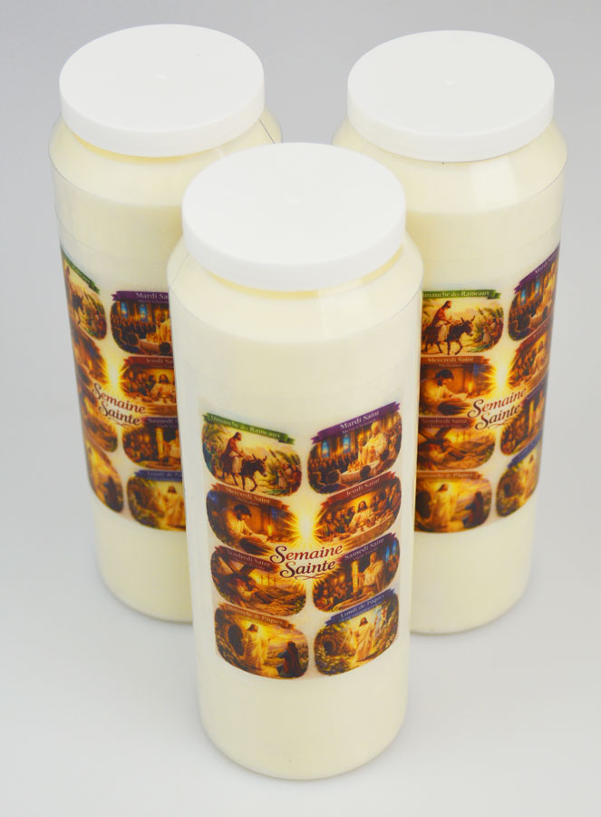 Lot de 3 Bougies de Neuvaine Semaine Sainte (pic 2)