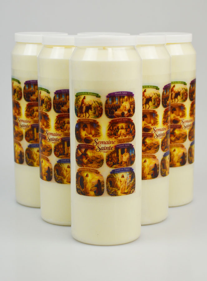 Lot de 6 Bougies de Neuvaine Semaine Sainte (pic 1)