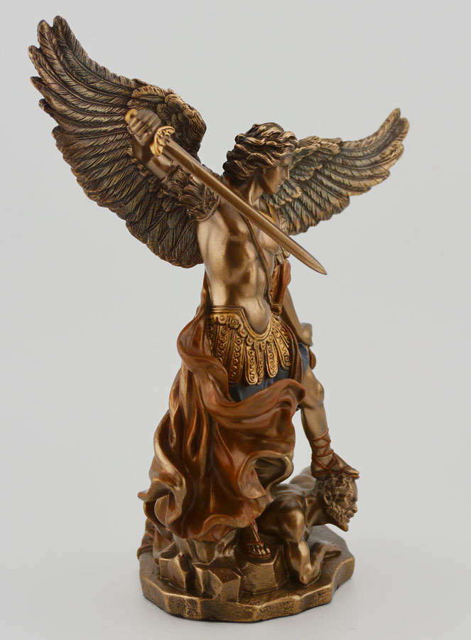 Statue Religieuse de Saint Michel en Bronze - 15 cm (pic 3)