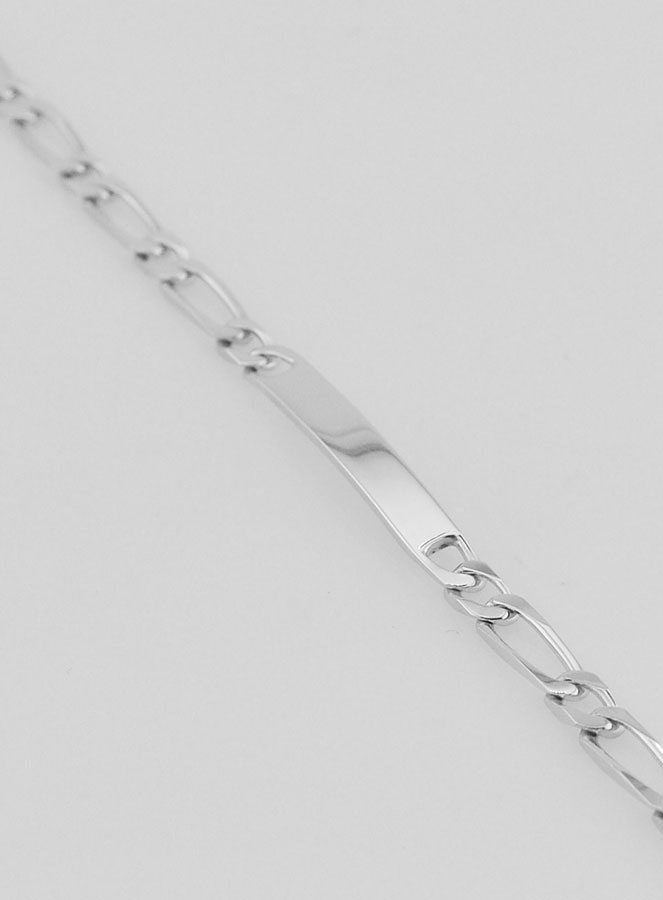 Gourmette Identité en Argent Massif - 18cm (pic 1)