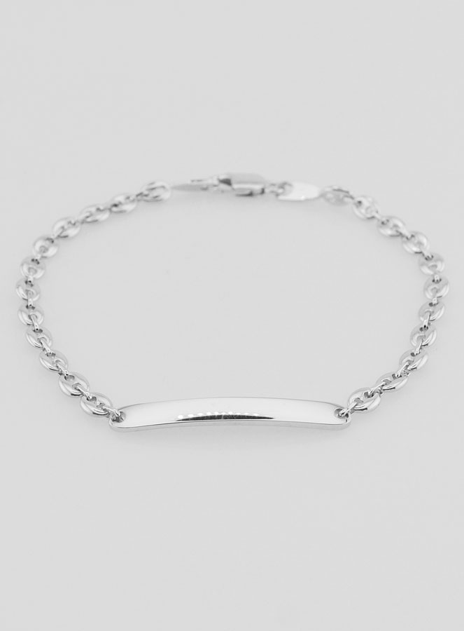 Gourmette Identité en Argent Massif - 18cm (pic 4)