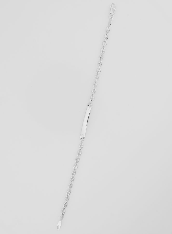 Gourmette Identité en Argent Rhodié - 18cm (pic 2)