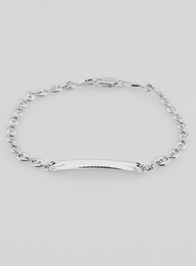 Gourmette Identité en Argent Rhodié - 18cm (pic 4)