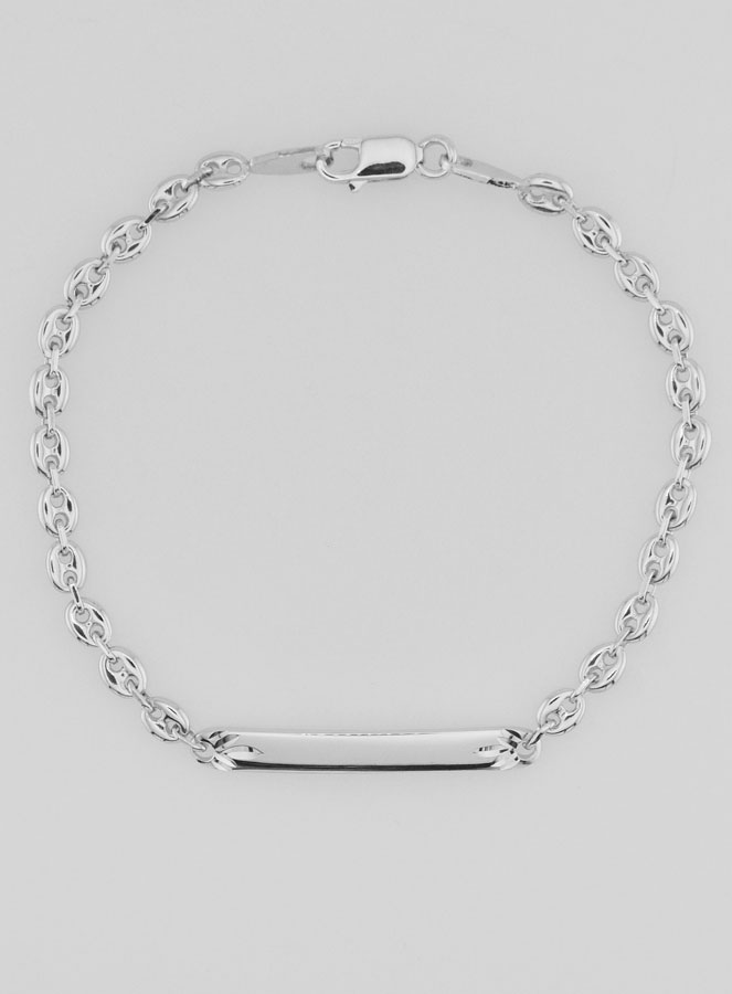 Gourmette de Baptême en Argent Rhodié - 18cm (pic 3)