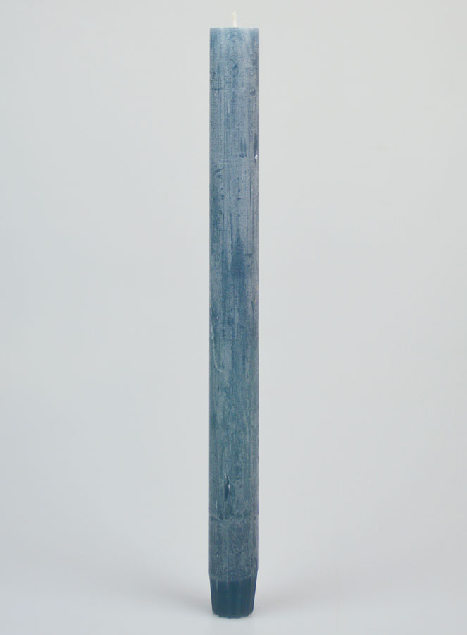 Bougie Teintée Masse 27cm - Bleu Gris (pic 1)