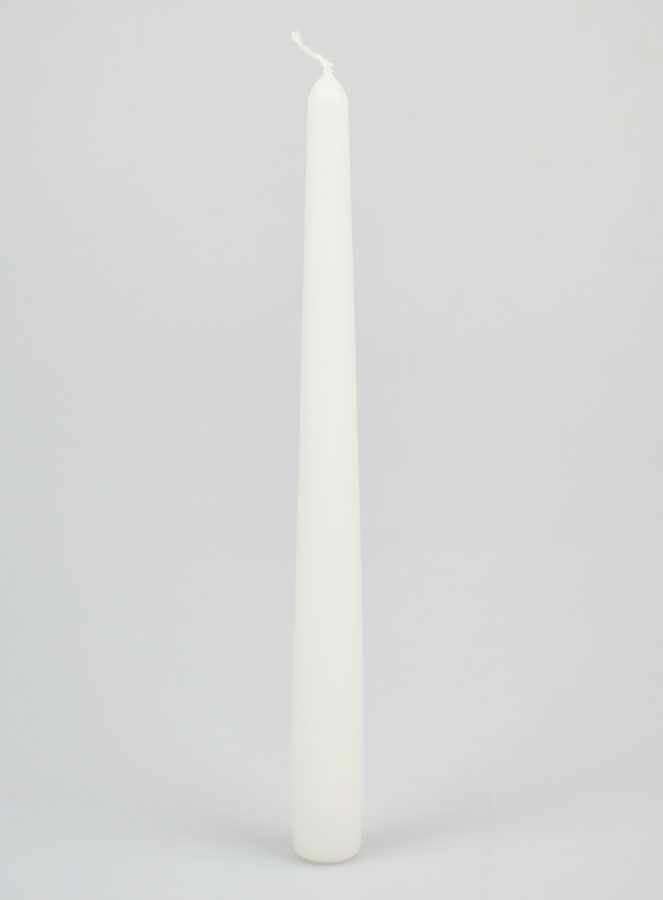 Bougie Teintée Masse Conique 24cm - Blanc (pic 1)