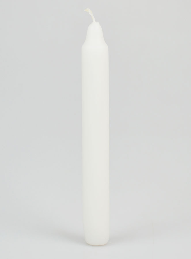 Bougie Teintée Masse 18cm - Blanc (pic 1)