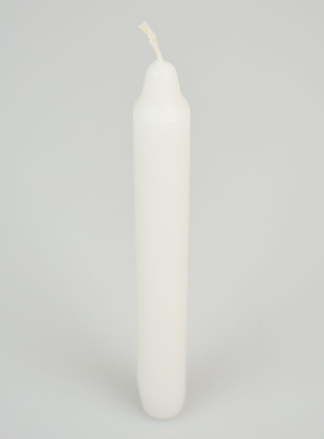 Bougie Teintée Masse 18cm - Blanc (pic 2)