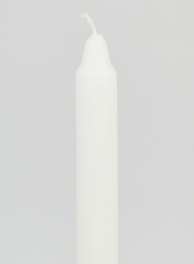 Bougie Teintée Masse 18cm - Blanc (pic 3)