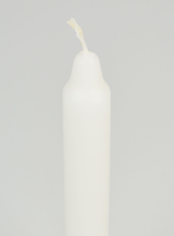 Bougie Teintée Masse 18cm - Blanc (pic 4)