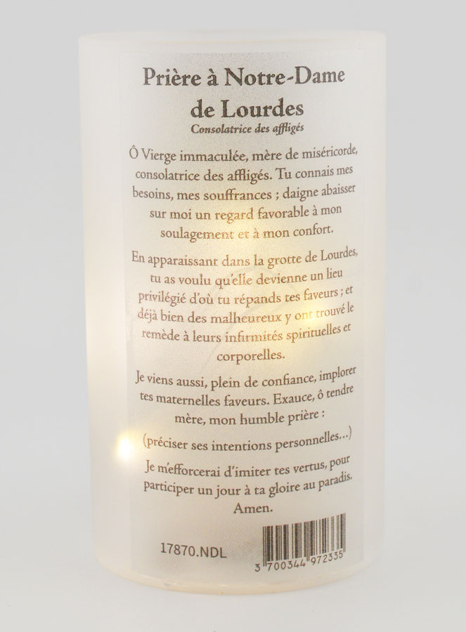 Photophore LED - Vierge de Lourdes & Prière (pic 2)