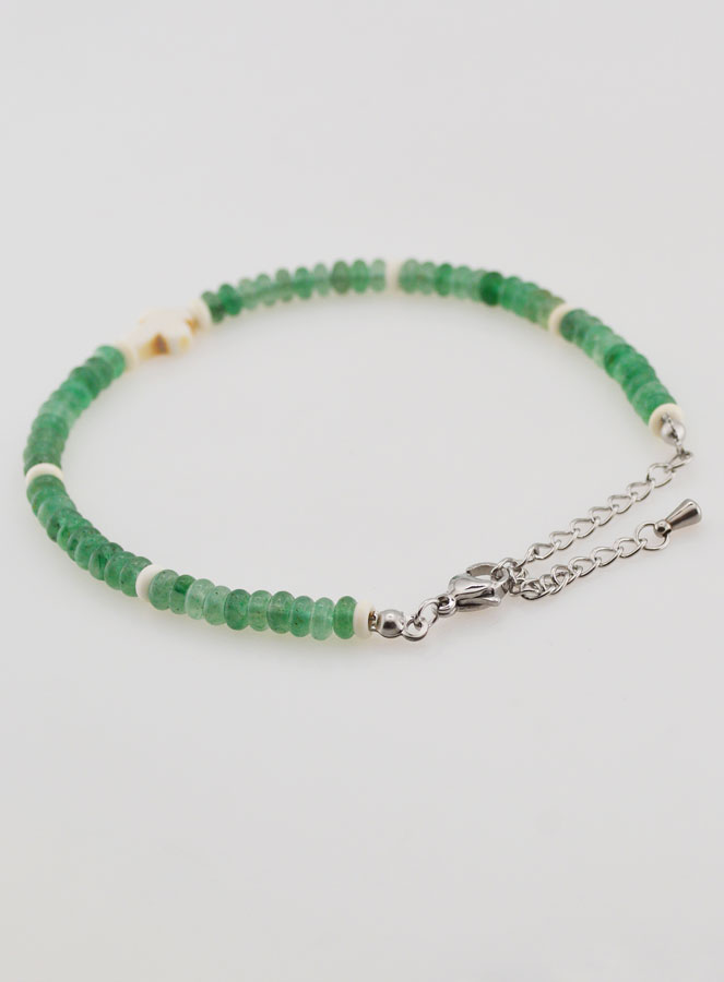 Bracelet Croix et Pierres en Verre Vert (pic 4)