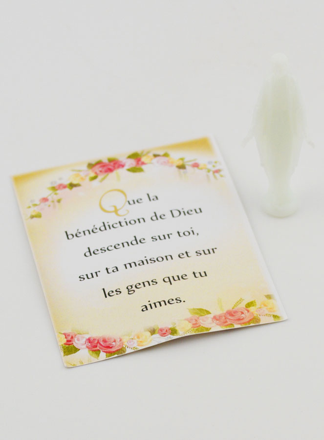 Statue Vierge Miraculeuse Fluo Avec Carte - 8cm (pic 3)