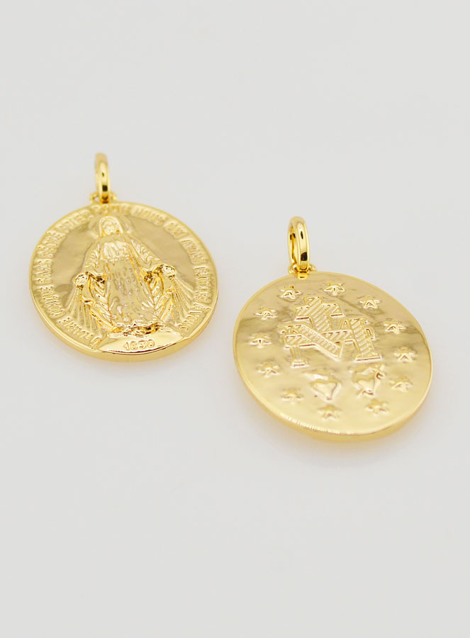 Médaille Miraculeuse Finition Or 18k - 16mm (pic 2)