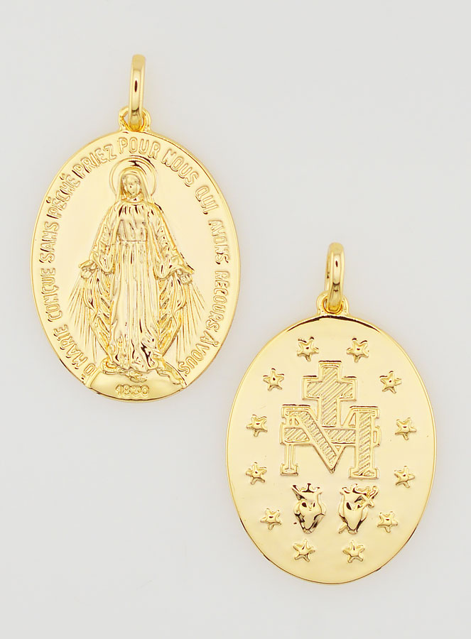 Médaille Miraculeuse Finition Or 18k - 14mm (pic 1)