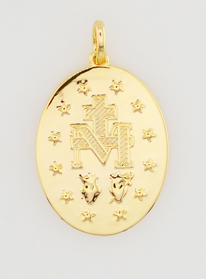 Médaille Miraculeuse Finition Or 18k - 24mm (pic 4)
