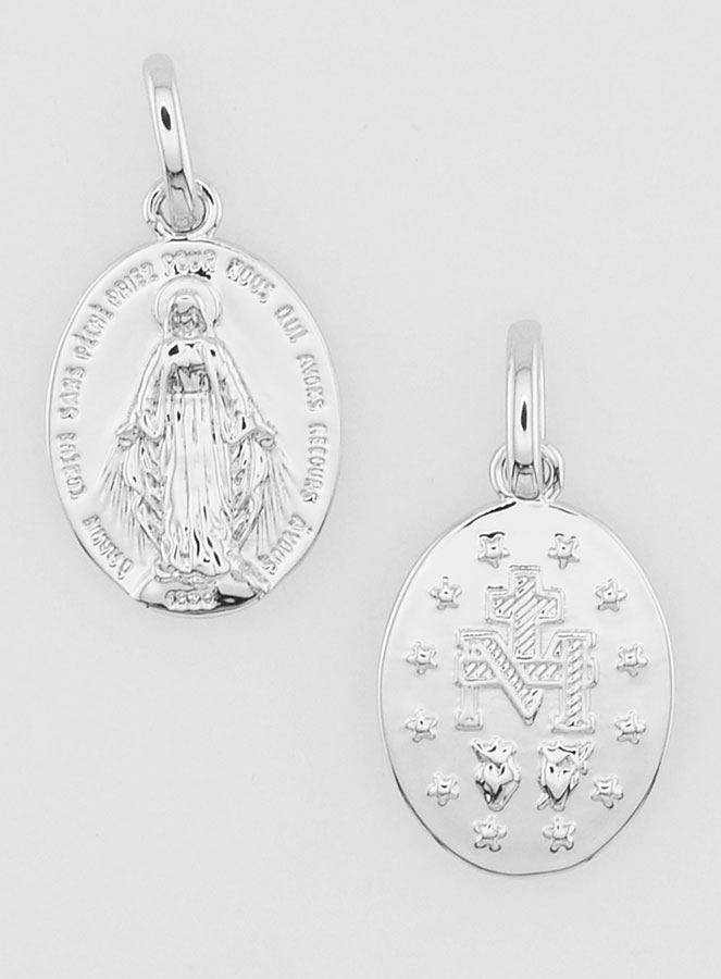 Médaille Miraculeuse Argent Rhodié - 14mm (pic 1)