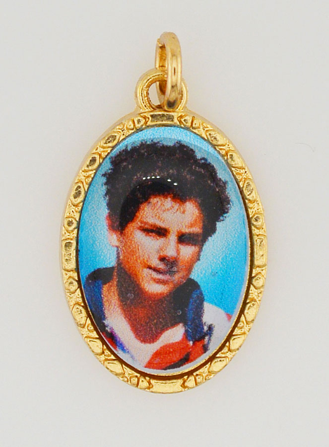 Médaille Bord Torsadé 25mm - Saint Carlo Acutis (pic 1)