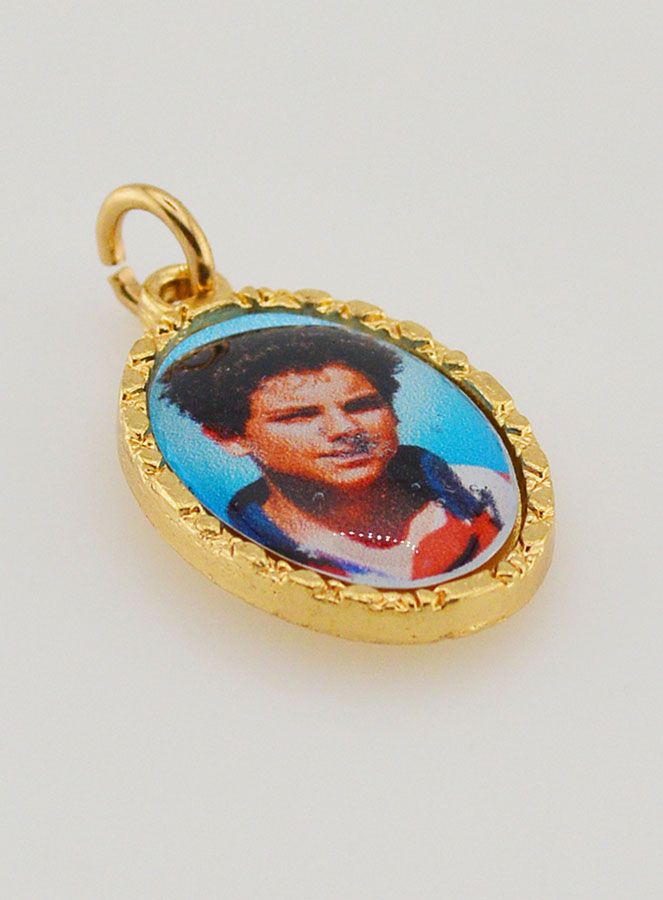 Médaille Bord Torsadé 25mm - Saint Carlo Acutis (pic 3)