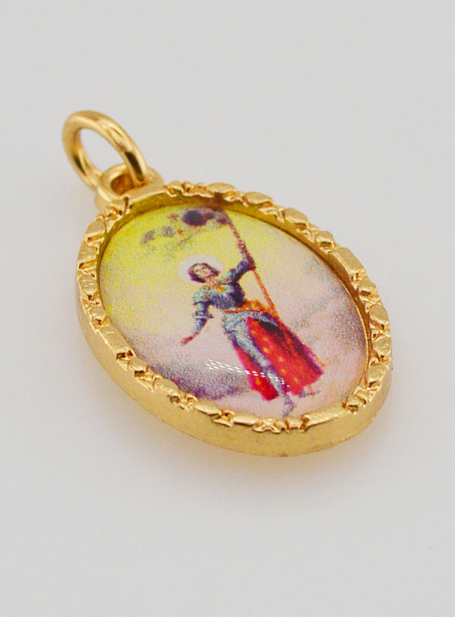 Médaille Bord Torsadé 25mm - Sainte Jeanne d'Arc (pic 3)