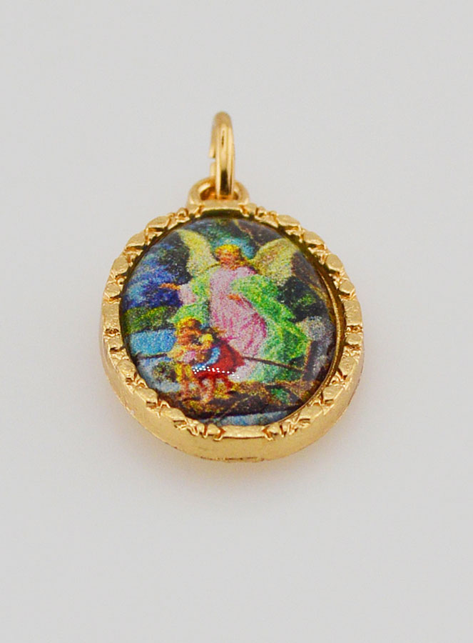 Médaille Bord Torsadé 25mm - Ange Gardien (pic 2)