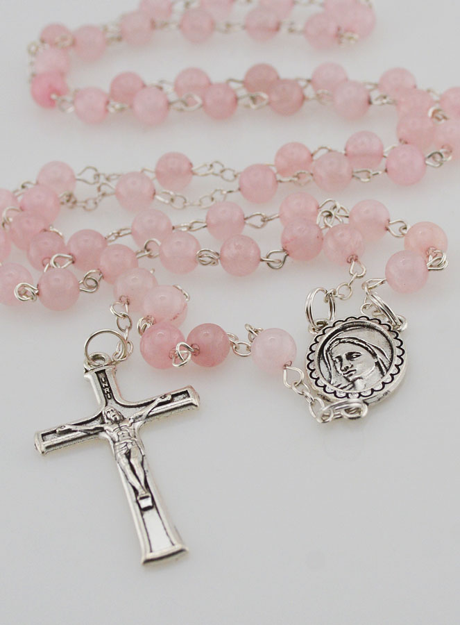 Chapelet Pierres Naturelles - Quartz Rose (pic 2)
