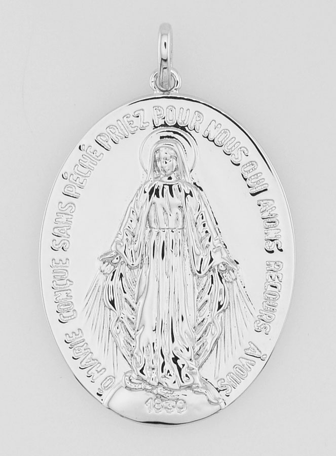 Médaille Miraculeuse Rhodiée - 26mm (pic 3)