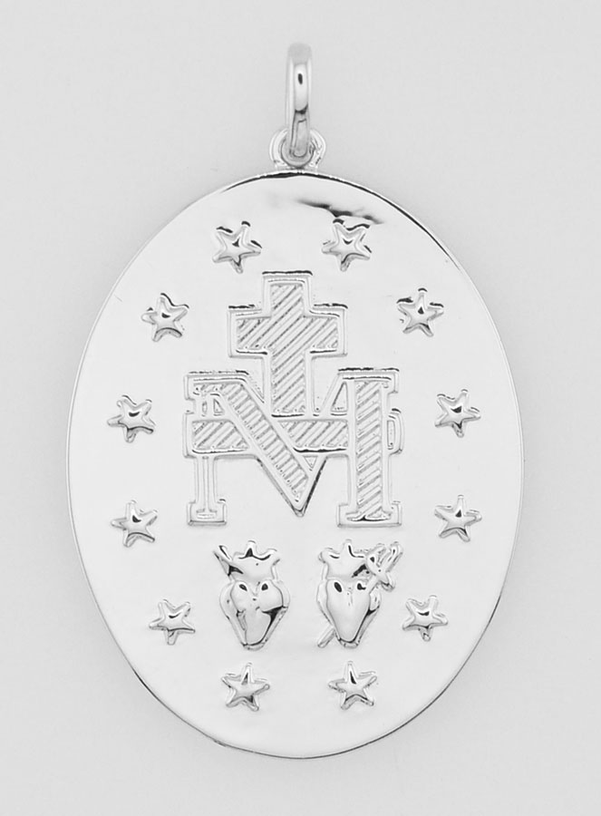 Médaille Miraculeuse Rhodiée - 24mm (pic 4)