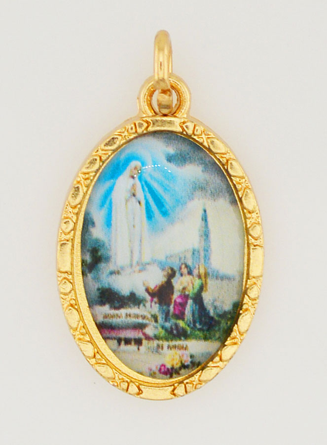 Médaille Bord Torsadé 25mm - Notre Dame de Fatima (pic 1)