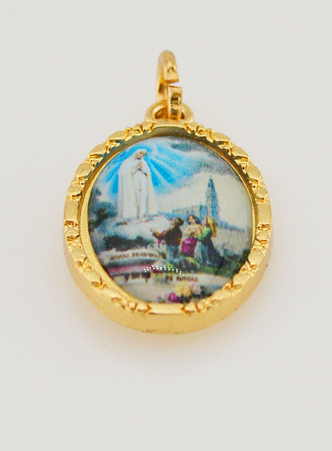 Médaille Bord Torsadé 25mm - Notre Dame de Fatima (pic 2)