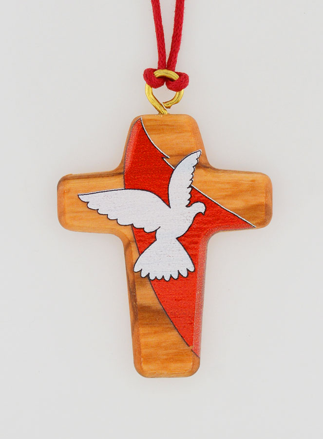 Pendendif Croix Bois Esprit Saint & Cordon (pic 4)
