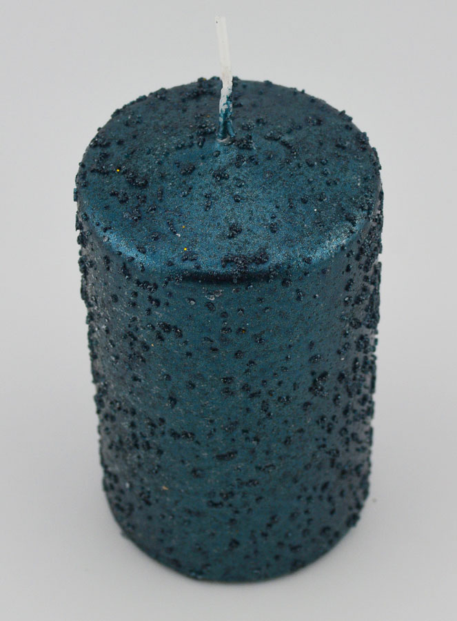 Bougie de Noël à Paillettes - Bleu Vert (pic 2)
