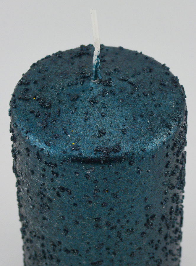 Bougie de Noël à Paillettes - Bleu Vert (pic 4)