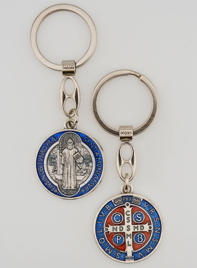 Porte-Clés Médaille de Saint Benoît Colorée (pic 3)