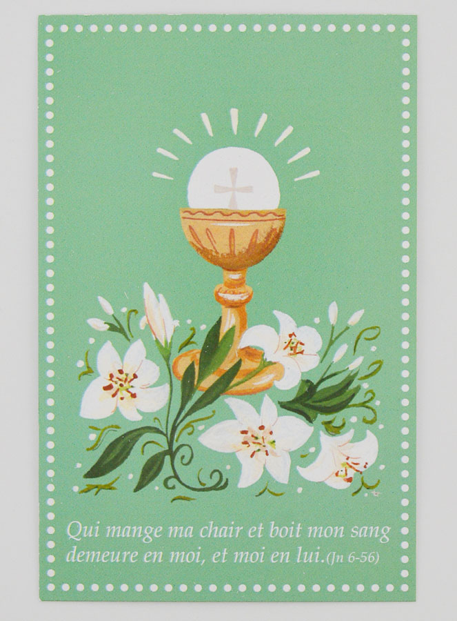Carte de Communion - Calice au Lys Vert (pic 1)