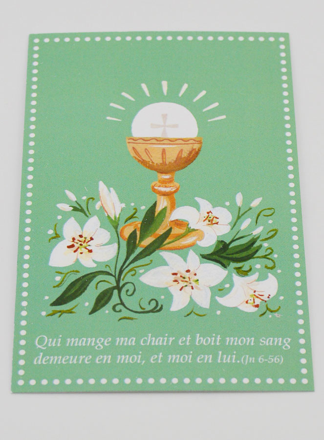 Carte de Communion - Calice au Lys Vert (pic 2)