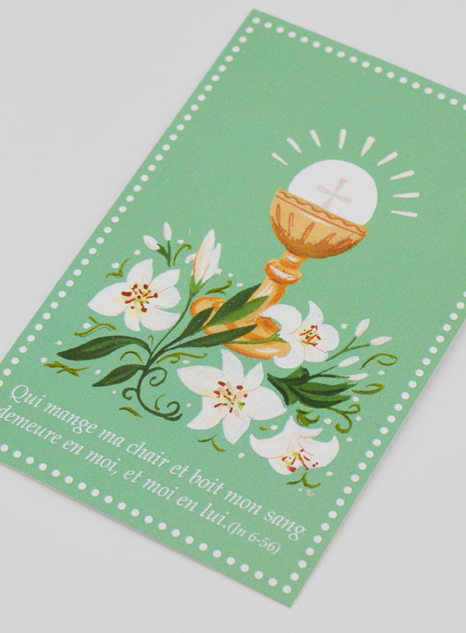 Carte de Communion - Calice au Lys Vert (pic 4)