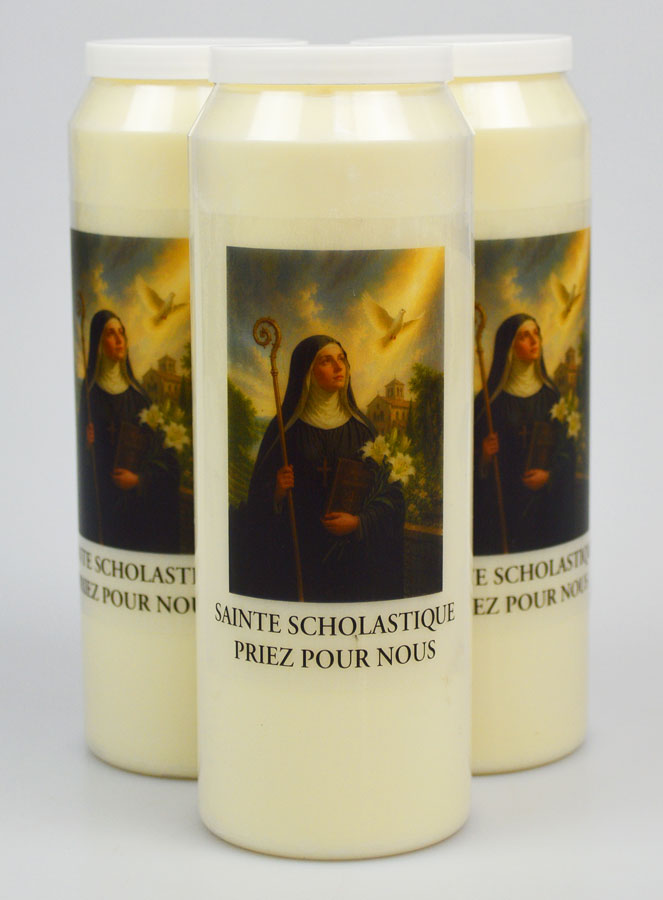 Lot de 3 Bougies de Neuvaine à Sainte Scholastique (pic 1)