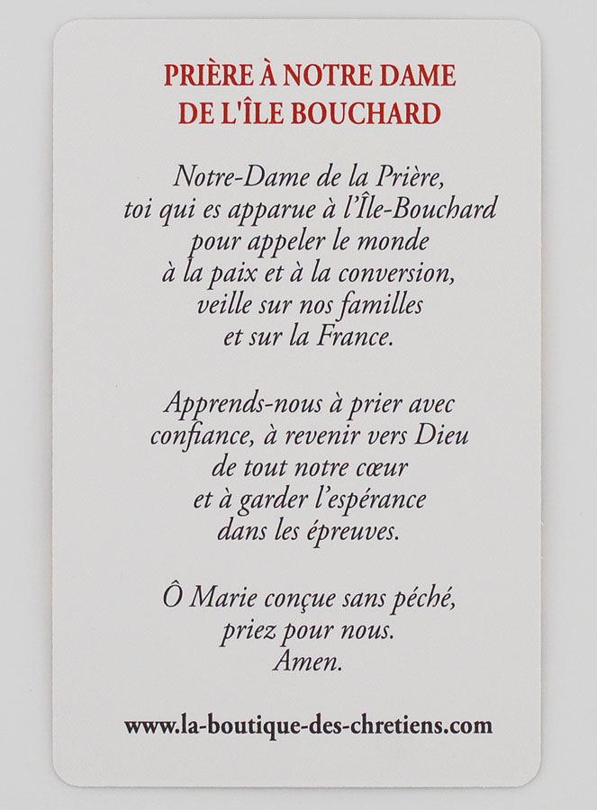 Carte de Prière à Notre Dame de l'Île Bouchard (pic 4)