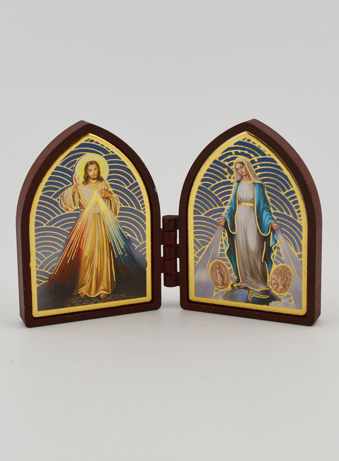 Icône Diptyque Mini - Christ & Miraculeuse (pic 1)