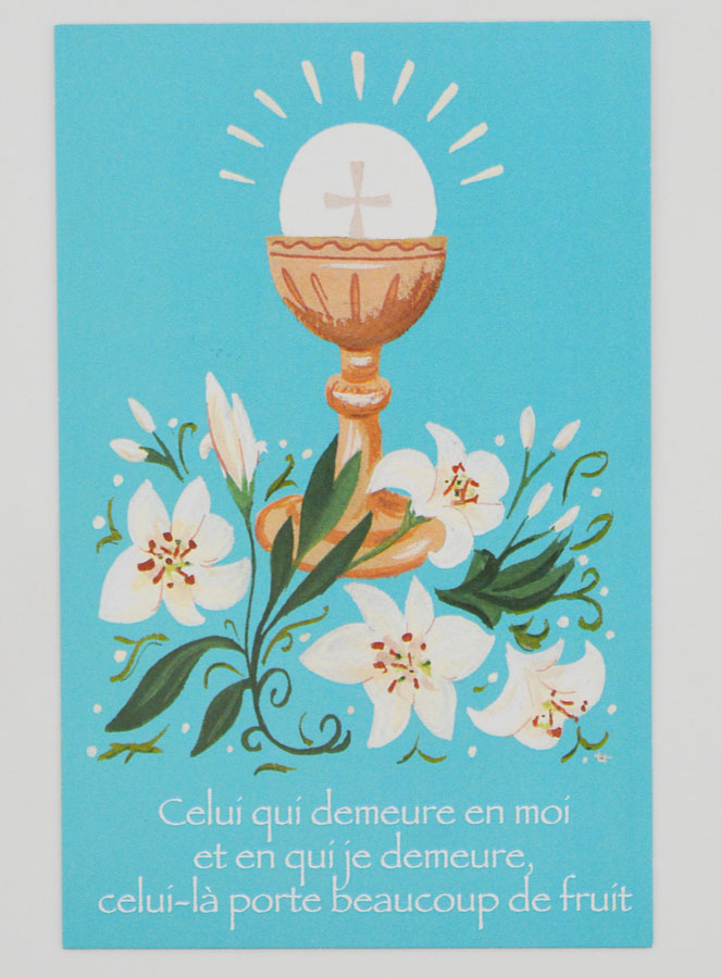 Carte de Communion - Calice au Lys Bleu (pic 1)