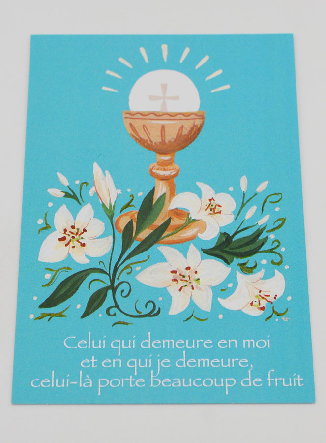 Carte de Communion - Calice au Lys Bleu (pic 2)