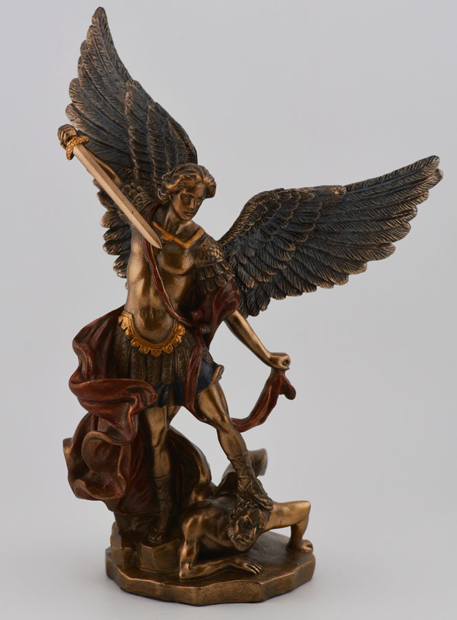 Statue Religieuse de Saint Michel Archange en Bronze - 20 cm (pic 1)