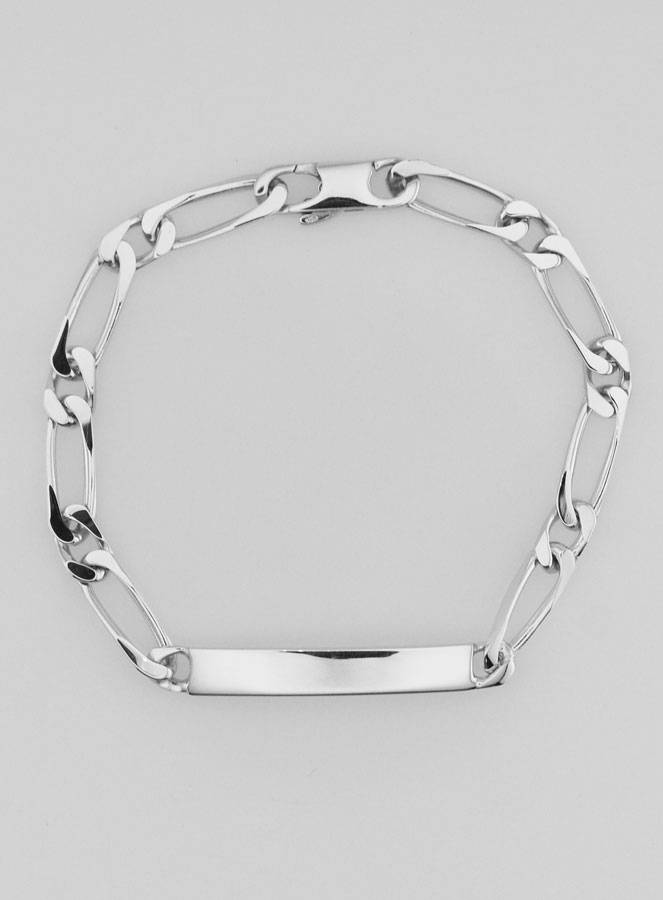 Gourmette de Baptême en Argent Rhodié - 18cm (pic 2)