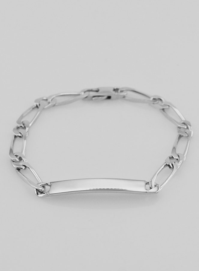 Gourmette de Baptême en Argent Rhodié - 18cm (pic 4)