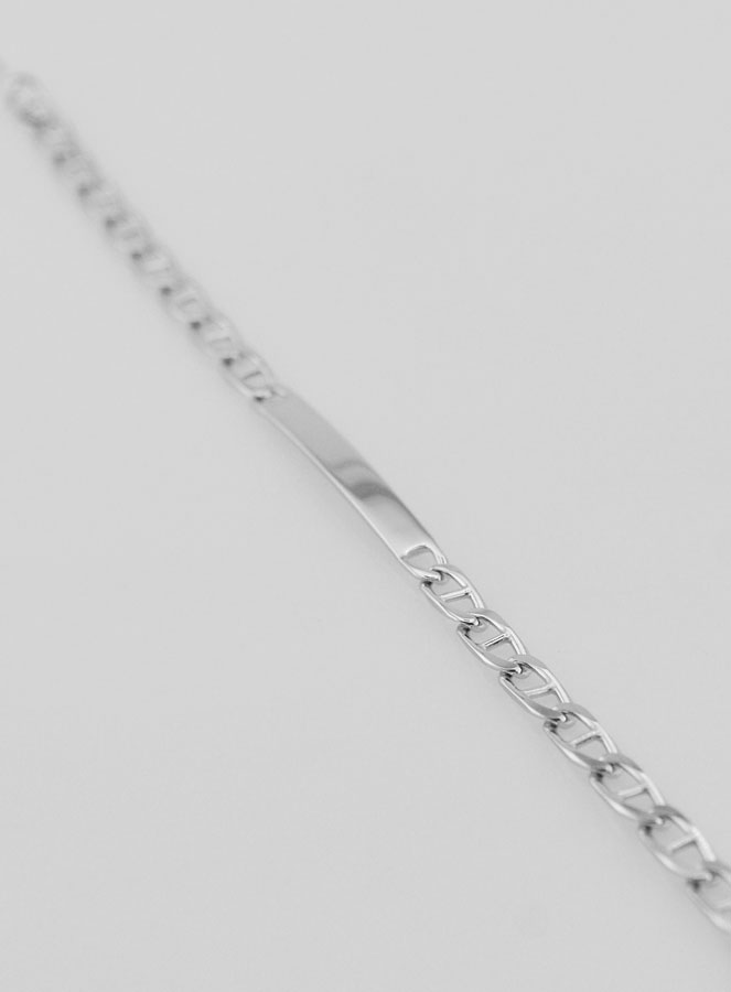 Gourmette de Baptême en Argent Rhodié - 18cm (pic 2)