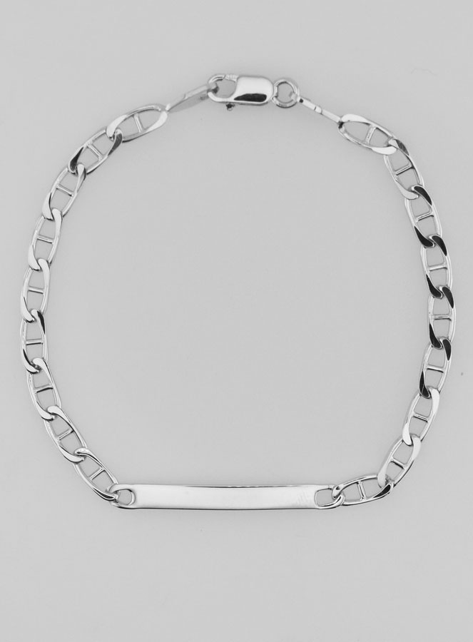 Gourmette de Baptême en Argent Rhodié - 18cm (pic 3)