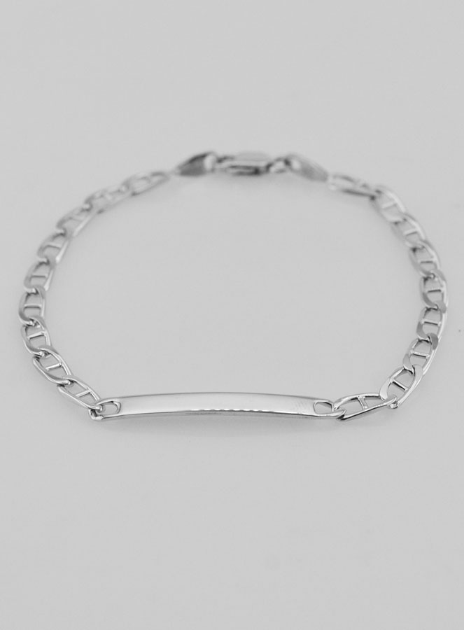 Gourmette de Baptême en Argent Rhodié - 18cm (pic 4)