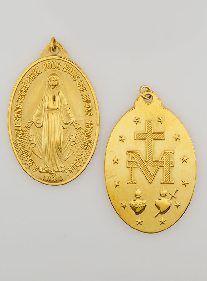 Médaille Miraculeuse en Inox Doré - 22mm (pic 1)