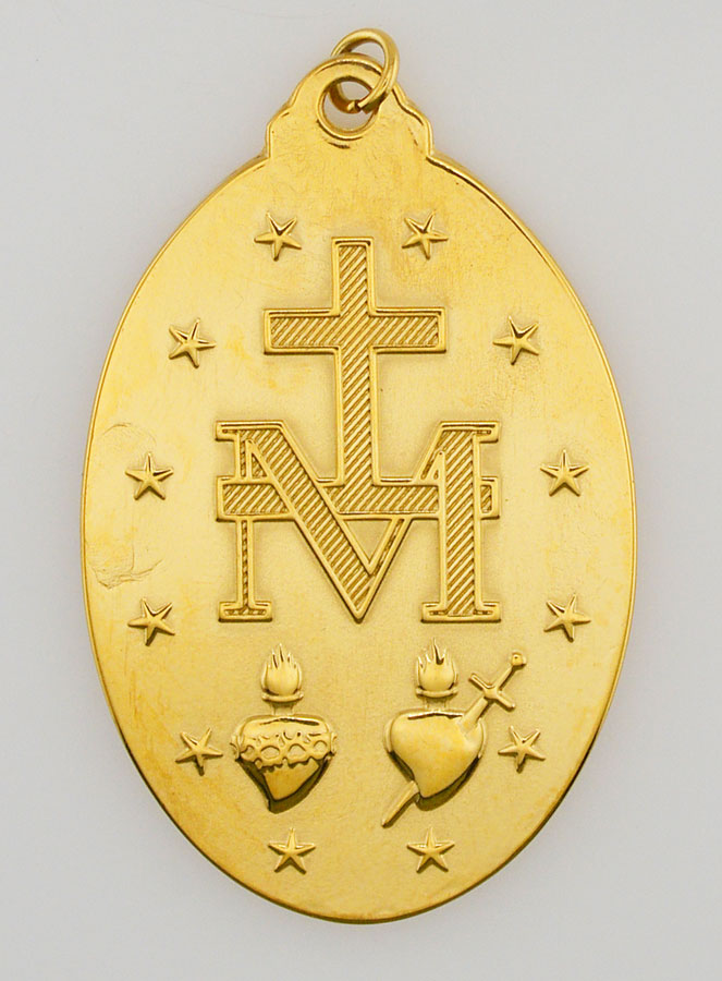 Médaille Miraculeuse en Inox Doré - 22mm (pic 3)